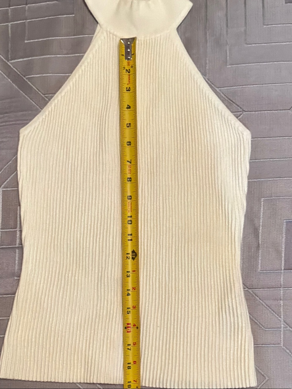 Guess White Ribbed Halter-Neck Tank - Picture 7 of 7
